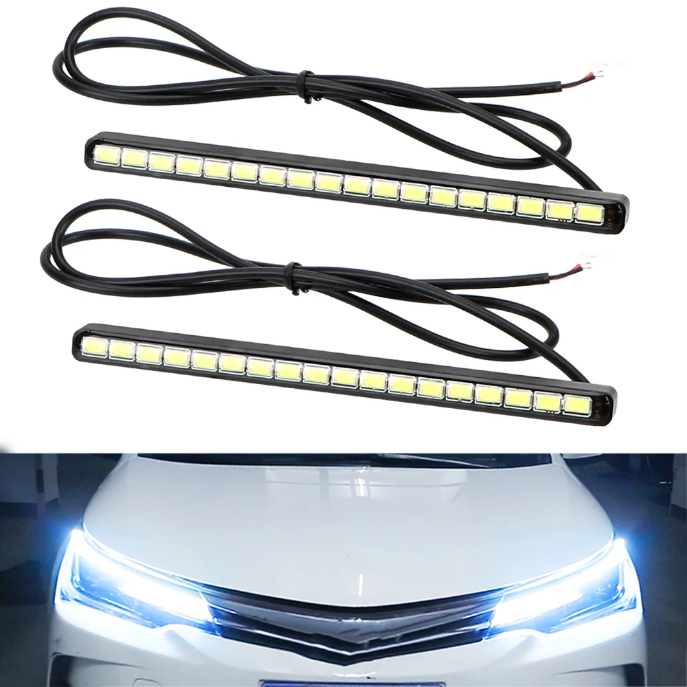 2 Pieces 18 LEDs Auto Daylight DRL Car Daytime Running Lights Car daytime LED light Super Bright Waterproof Universal