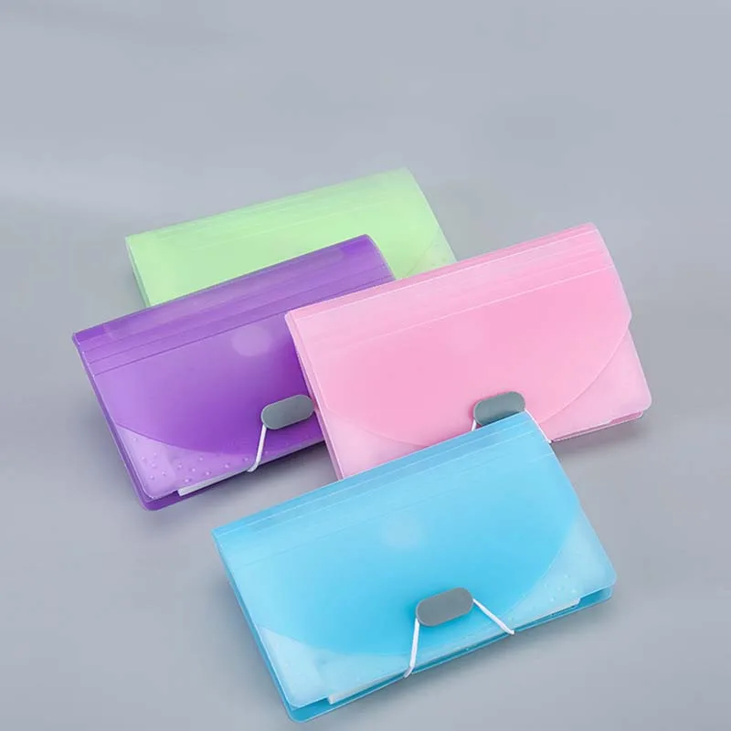 New A6 Multi-layer File Folder 13 Grids Expanding Wallet Organ Bag Color Large Capacity Ticket Clip Invoice Storage Organizer