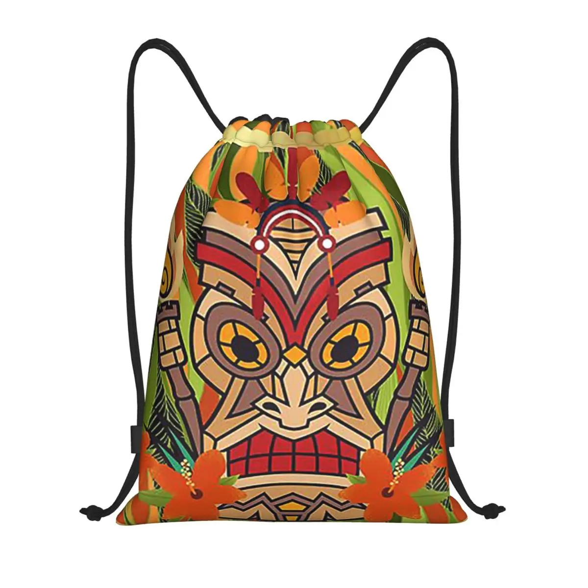 

Ethnic Totems Of Indians Tiki Backpacks Fashion Drawstring Bags Sundries Bag Book Bags for Man Woman Students
