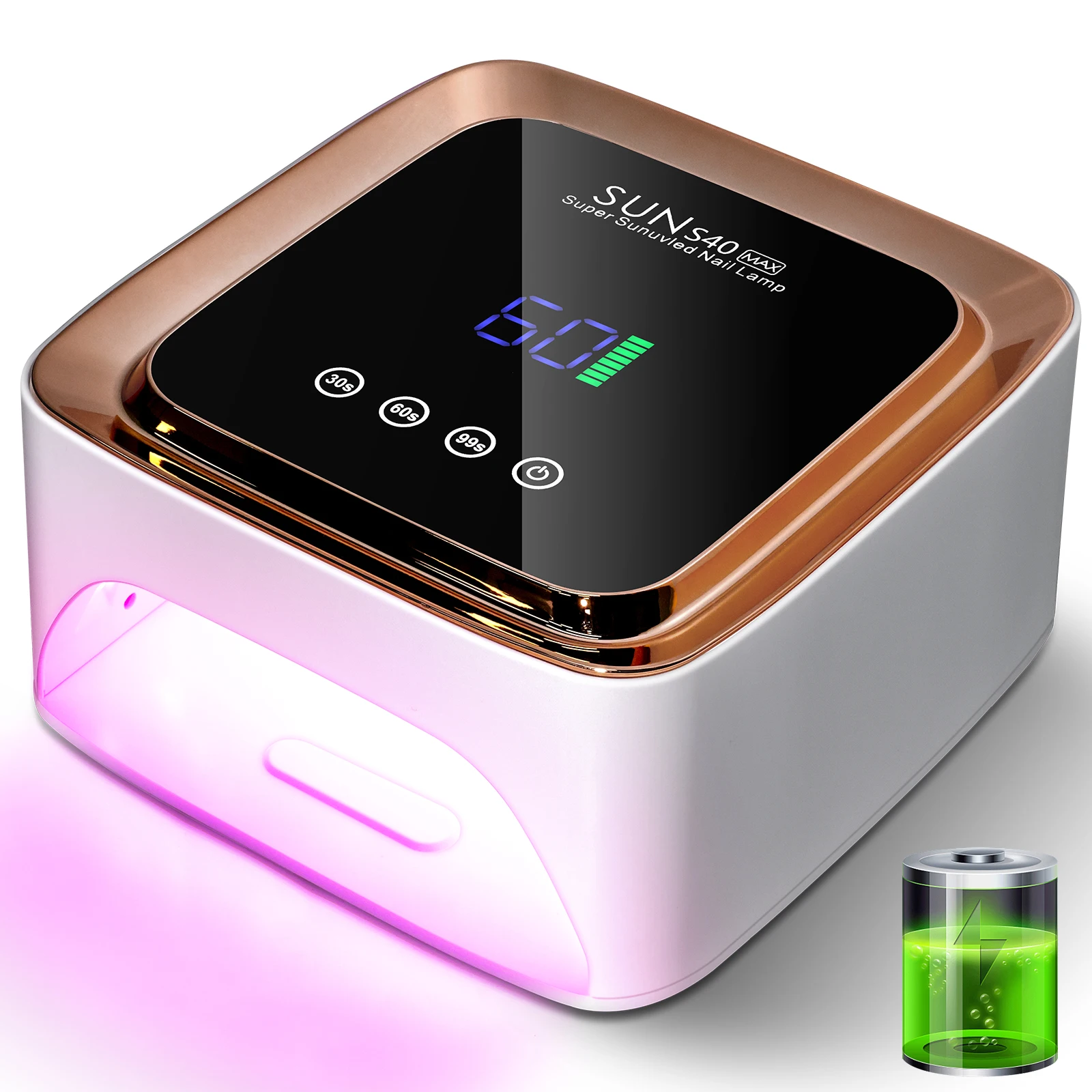 

57 UV LED Nail Lamp Rechargeable Gel Nail Dryer with Timers Automatic Sensor LCD Display Large Screen Manicure Light Tool