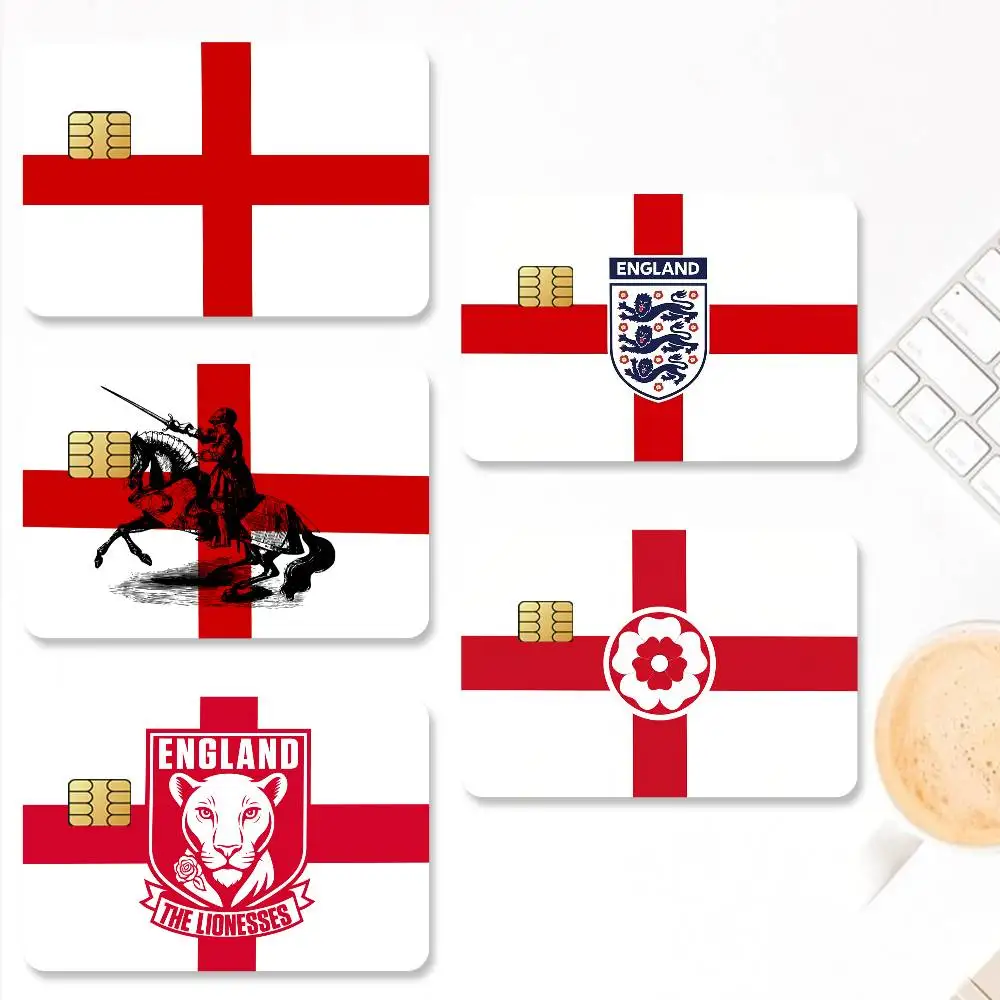 ملصقات بطاقات الائتمان من فليج ريد كروس إنجلترا لحماية ديكور الخصم البنك 4 قطع مضادة للخدش ومقاومة للماء