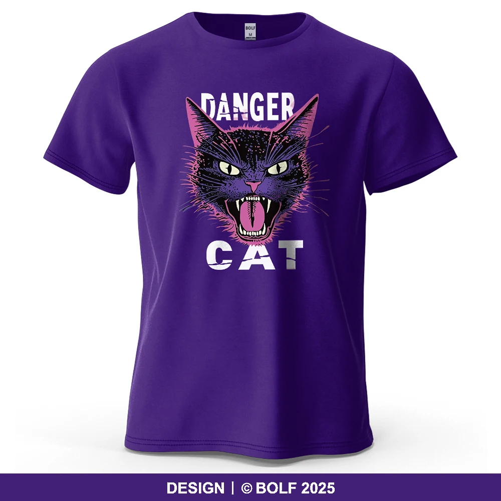 Angry Cat Street bedrucktes Herren-T-Shirt aus 100 % Baumwolle, übergroße, kräftige Grafik-T-Shirts für Damen, Tops, T-Shirts, Streetwear
