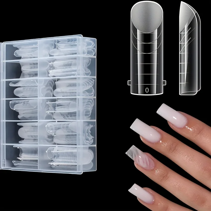 TP 120Pcs/Box Matte Nail Dual Forms For UV Gel Quick Building Mold Dual Form Top Mold False Nail Tips