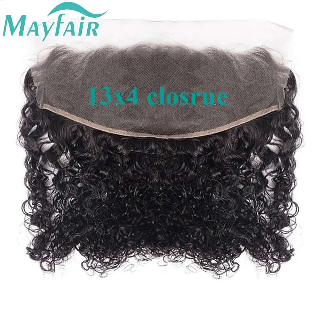 Extension de Cheveux Naturels Remy Bouclés et Ondulés, Dentelle Transparente, 13x4, Pre-Plucked, Wiltshire, Nministériels ds Achnommée, Fermeture