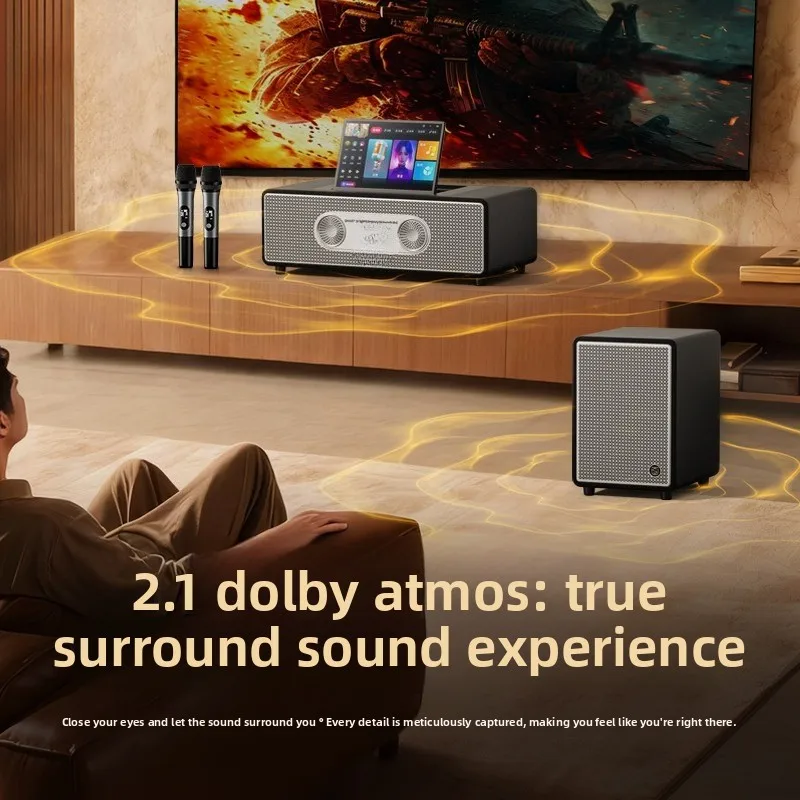 Home KTV Set Living Room Whispering Wall TV Audio Home Singing Karaoke Cinema Subwoofer Speakers