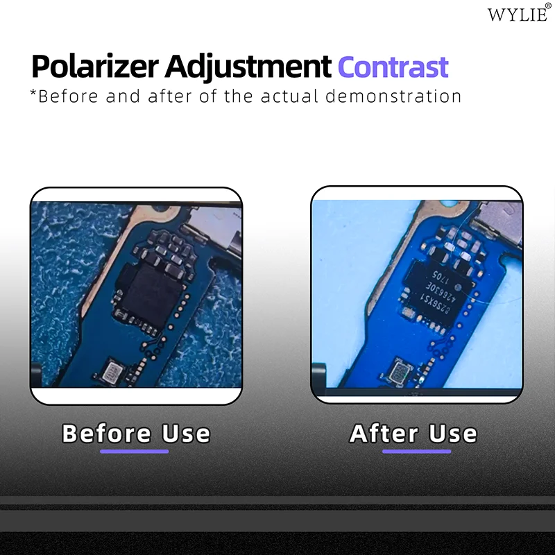 WYLIE WL-208V Microscope Polarized Light Source Ring Light 64 LED Large Lamp Beads USB Interface Adjustable Brightness Repair