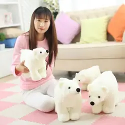 1Pcs 20cm/25cm New Cute White Polar Bear Stuffed Doll Creative White Bear Soft Teddy Plush Toy Fun Children Birthday Gifts