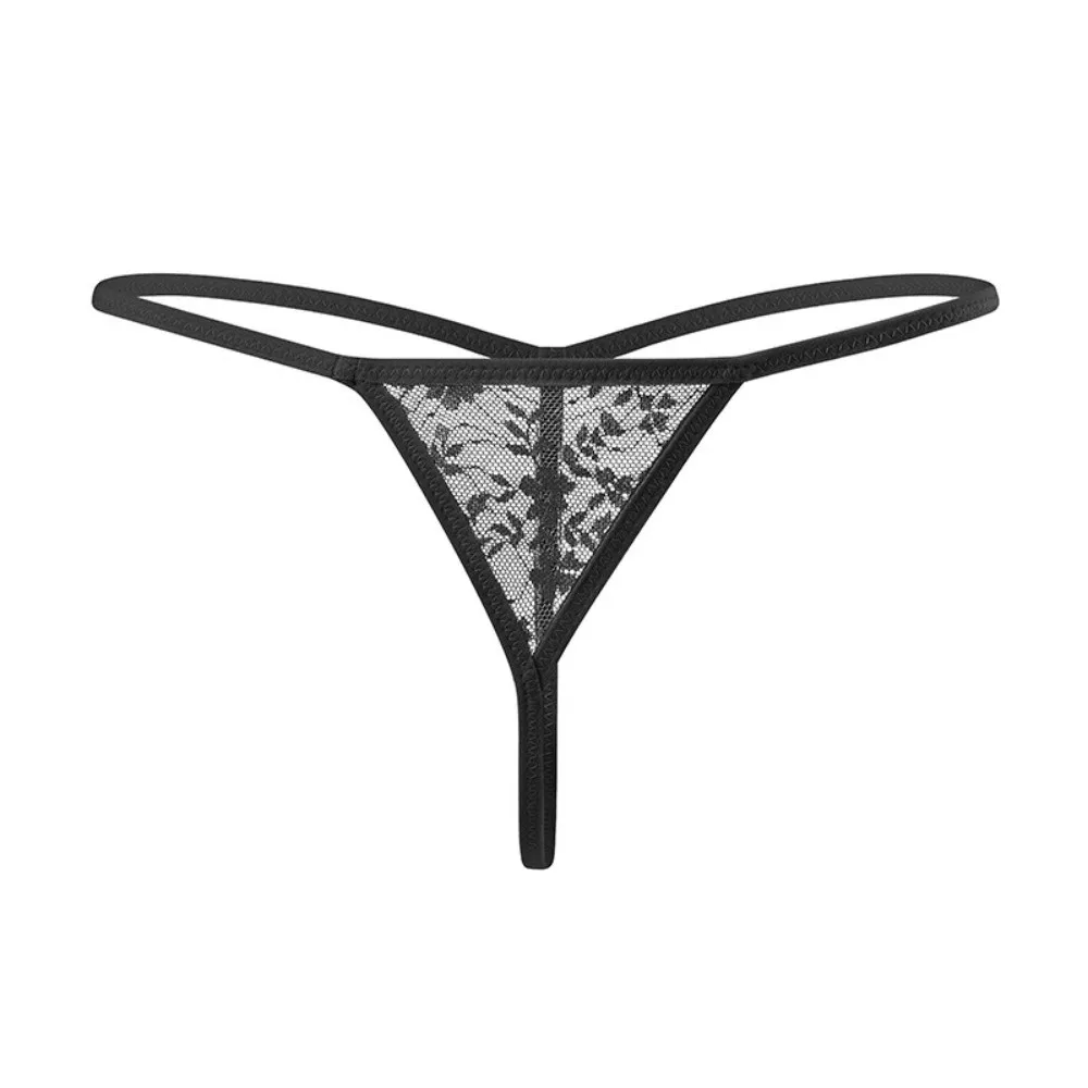 Lingerie Flower Mesh Women Lace Transparent Thongs Thin Belt Floral Lace T-back Briefs Underwear Seamless Sheer T Panties Ladies