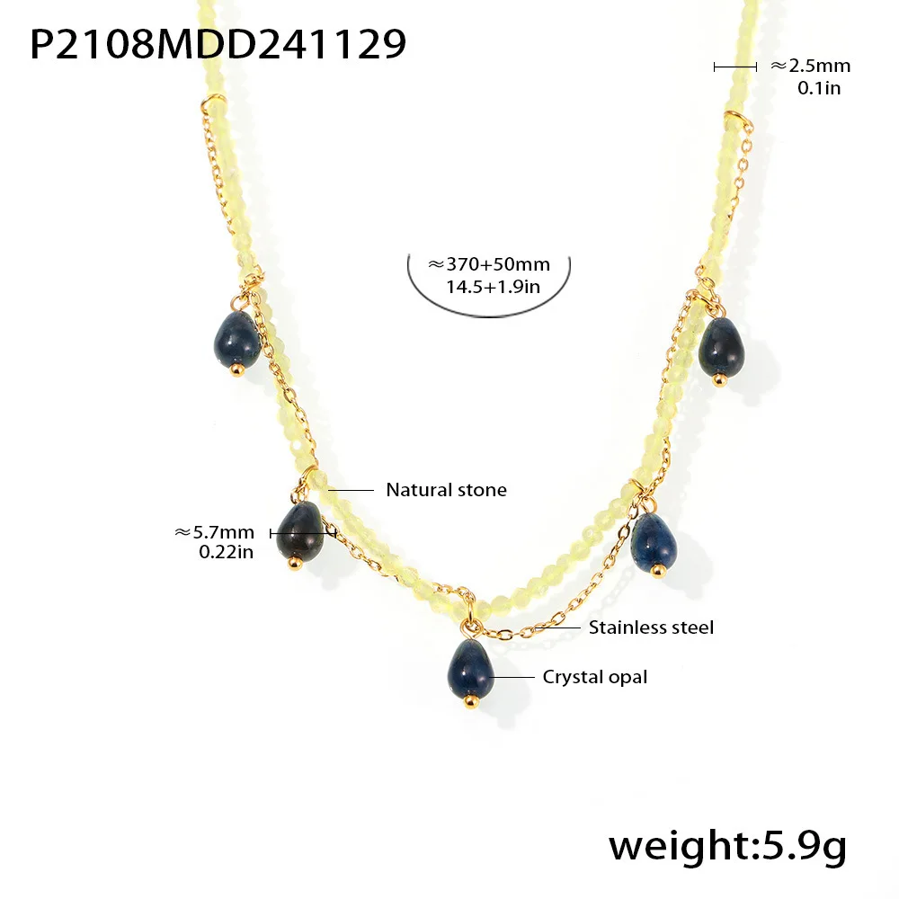 Women's Bohemian Stone Beaded Necklace, Unique Gift