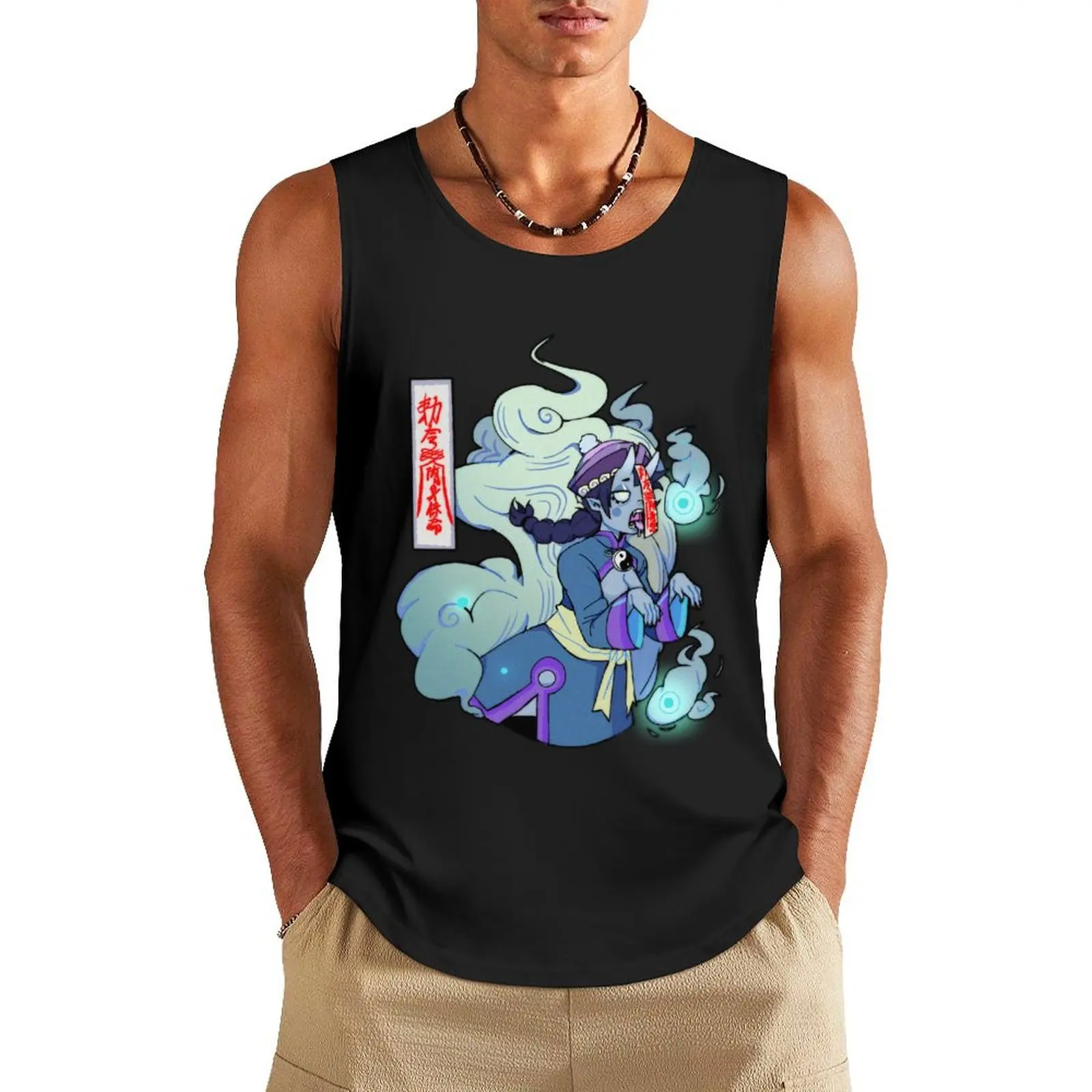 

jiangshi Tank Top Japanese t-shirt muscle t-shirt T-shirt Men's gym