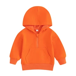 Baby Boy Girl Hooded Sweatshirt Toddler Solid Color Long Sleeve Hoodie Tops