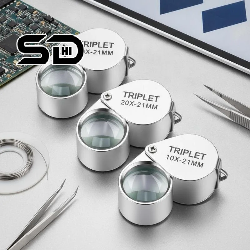 1Pcs Metal Pocket Loupe Lightweight Portable 10x 20x 30x 21mm High Magnification Jewelry Reading Magnifying Glass Glass Lens