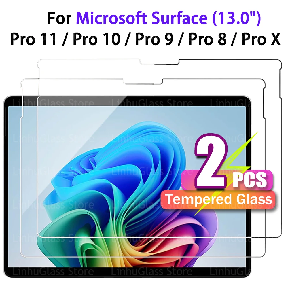 Screen Protector for Microsoft Surface Pro 11 / 10 / 9 / 8 / X (13 inch) 9H Hardness HD Clear Anti-Scratch Tempered Glass Film