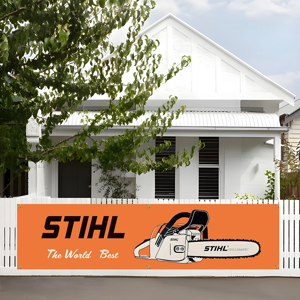 60x240cm Stihl Tool Banner Flag logo Chainsaws Polyester Printed Electrician Banner For Decor flag banner Hand Powel Tools