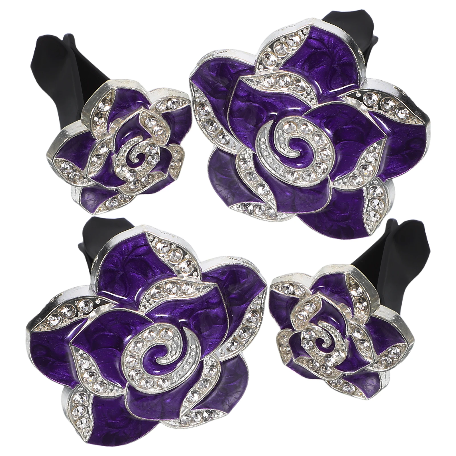 

4 pcs Car Air Conditioning Perfume Clip Purple Plastic Vent Clips Accessories Interior Decorations Car Scent Charms Durable