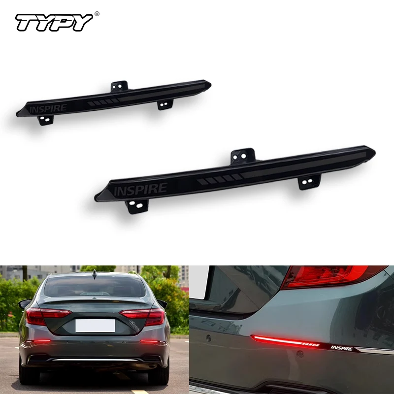 

Светодиодный отражатель TYPY, задний фонарь заднего бампера для Honda Inspire 2018 2019, стоп-сигнал с динамическим указателем поворота в стиле алфавита