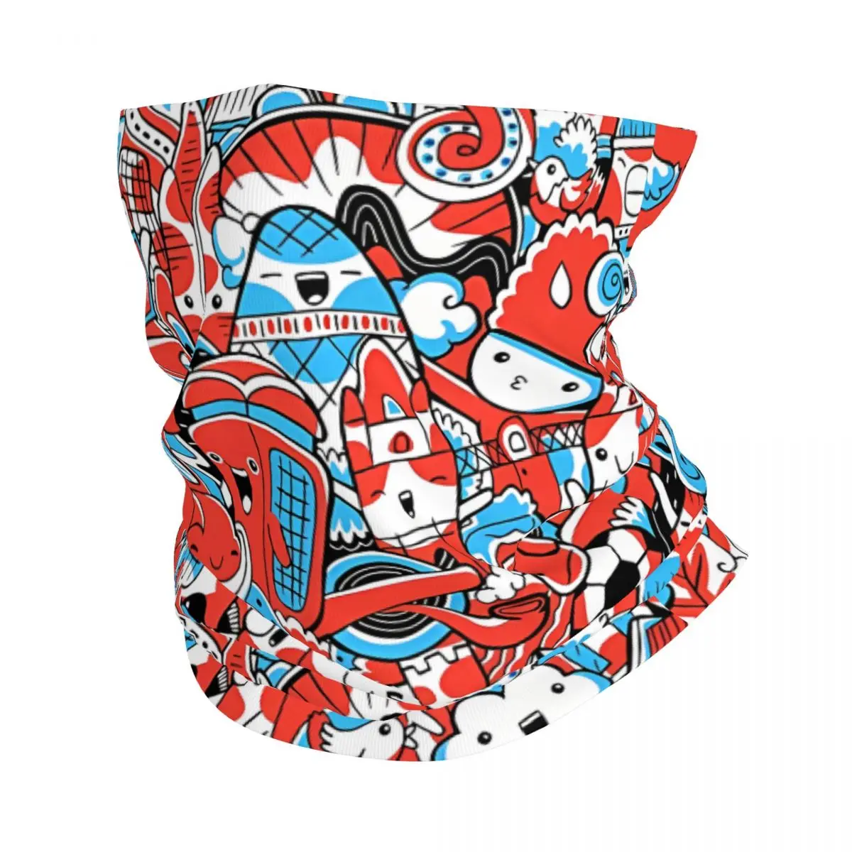 Retro British Red Blue London Scarf Neckerchief Neck Face Mask Polyester