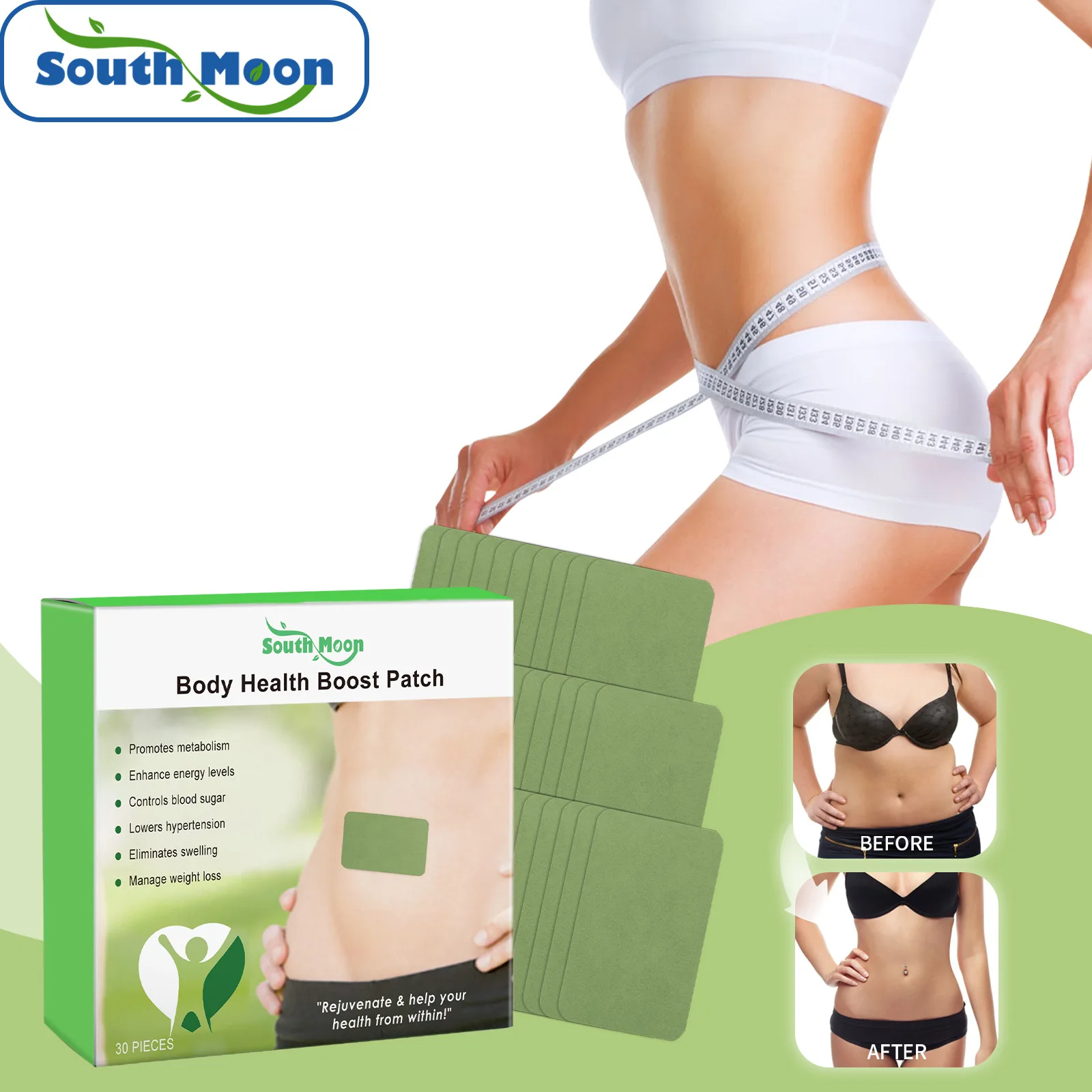 Body Shaping Patch Belly Waist Burn Fat Control Blood Sugar Anti Hypertension Relieve Fatigue Improve Stomach Promote Metabolism