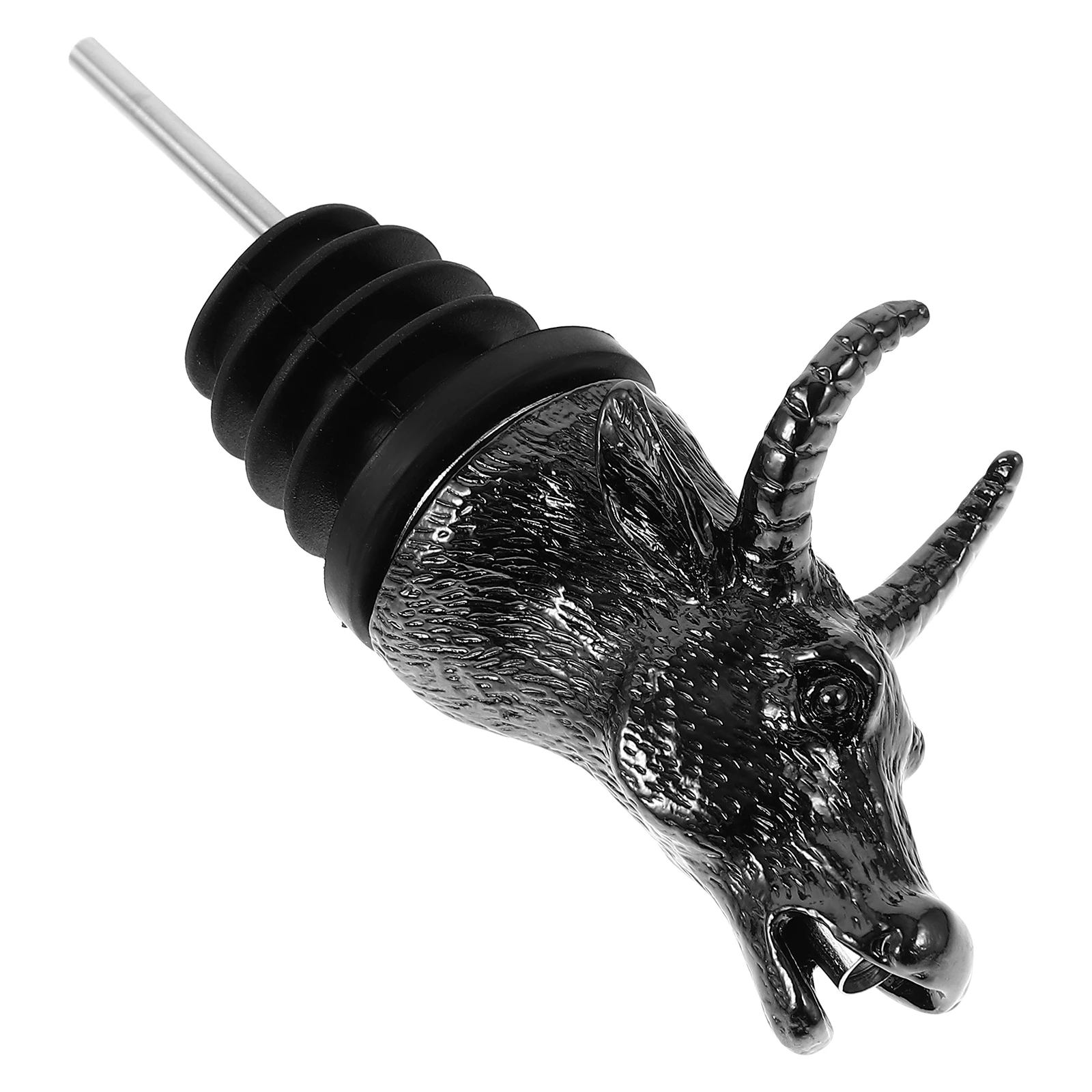 

Alloy Bull Head Pourer Black Cow Animal Spout Practical Bottle Stopper Bar Drinker Decanter Topper