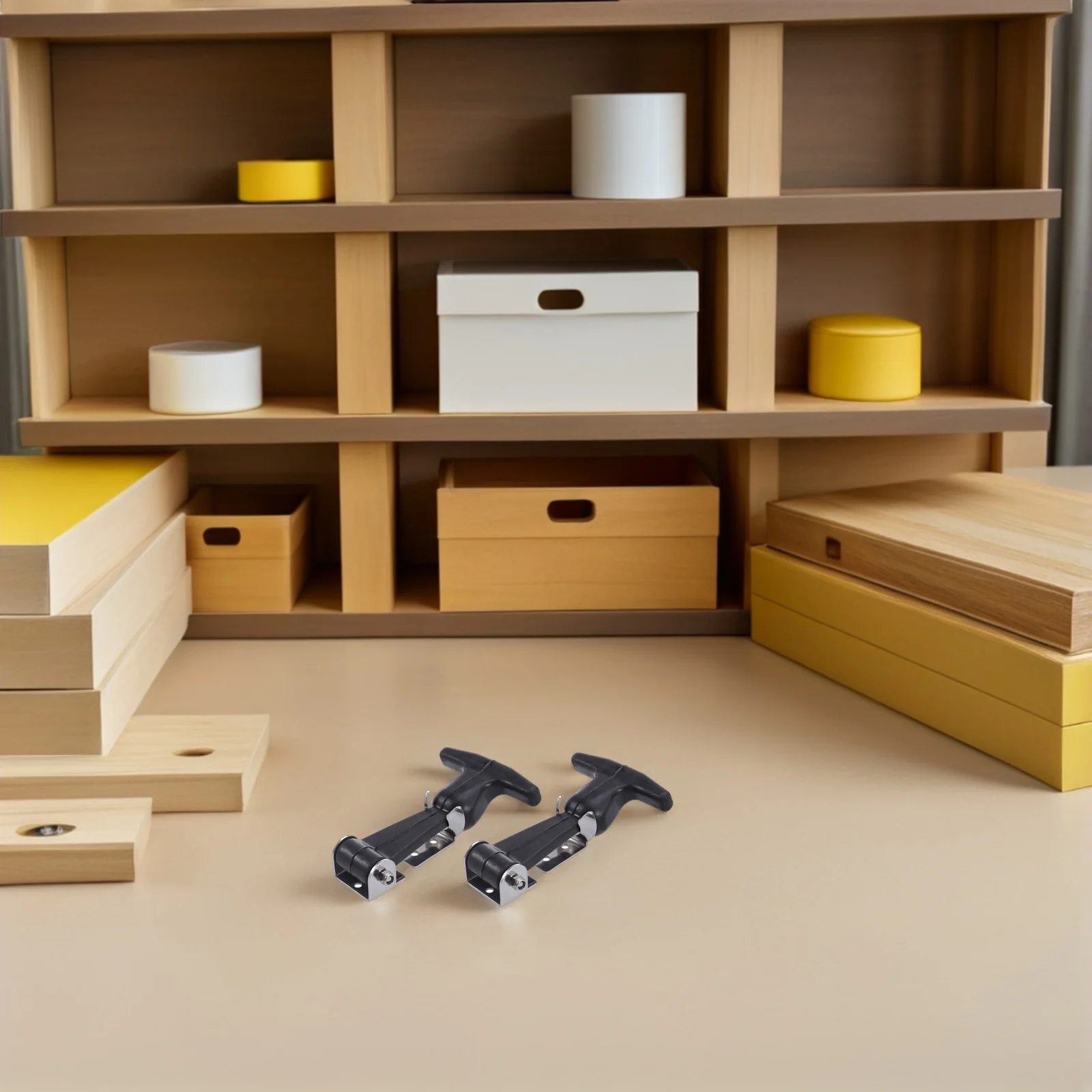 

2Pcs Stainless Steel Draw Latches Heavy Duty Flexible Handle T-Handle Hasp for Tool Box Cart Machine Durable Metal Lock