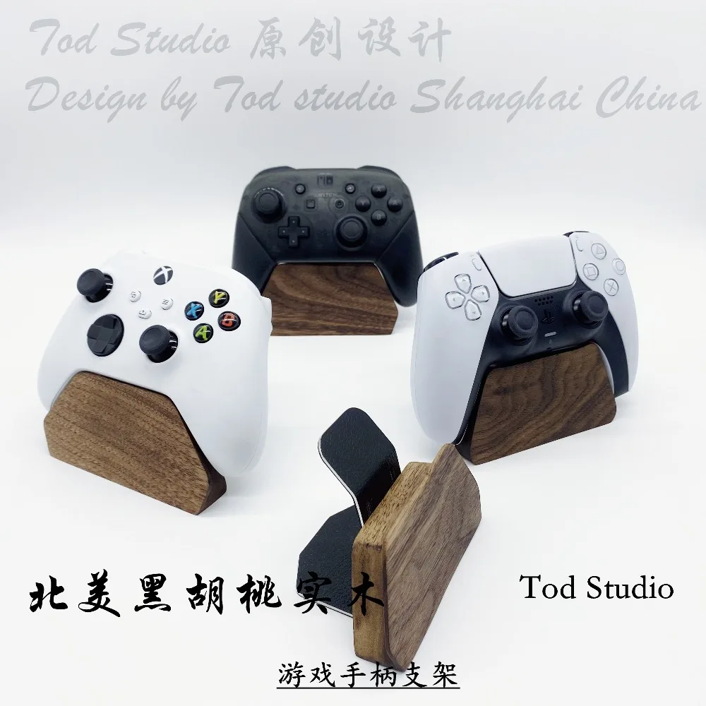Custom Black Walnut Gamepad Grip Handle Holder for Xbox PS4 PS5 Pro Switch Pro Controller Organizer Shelf Display Rack Gift