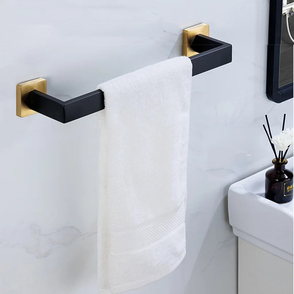 5pcs/set Bathroom Hardware Set Wall Mount Stainless Steel Towel Bar Towel Ring Paper Holder Robe Hook Bathroom Accessories Set