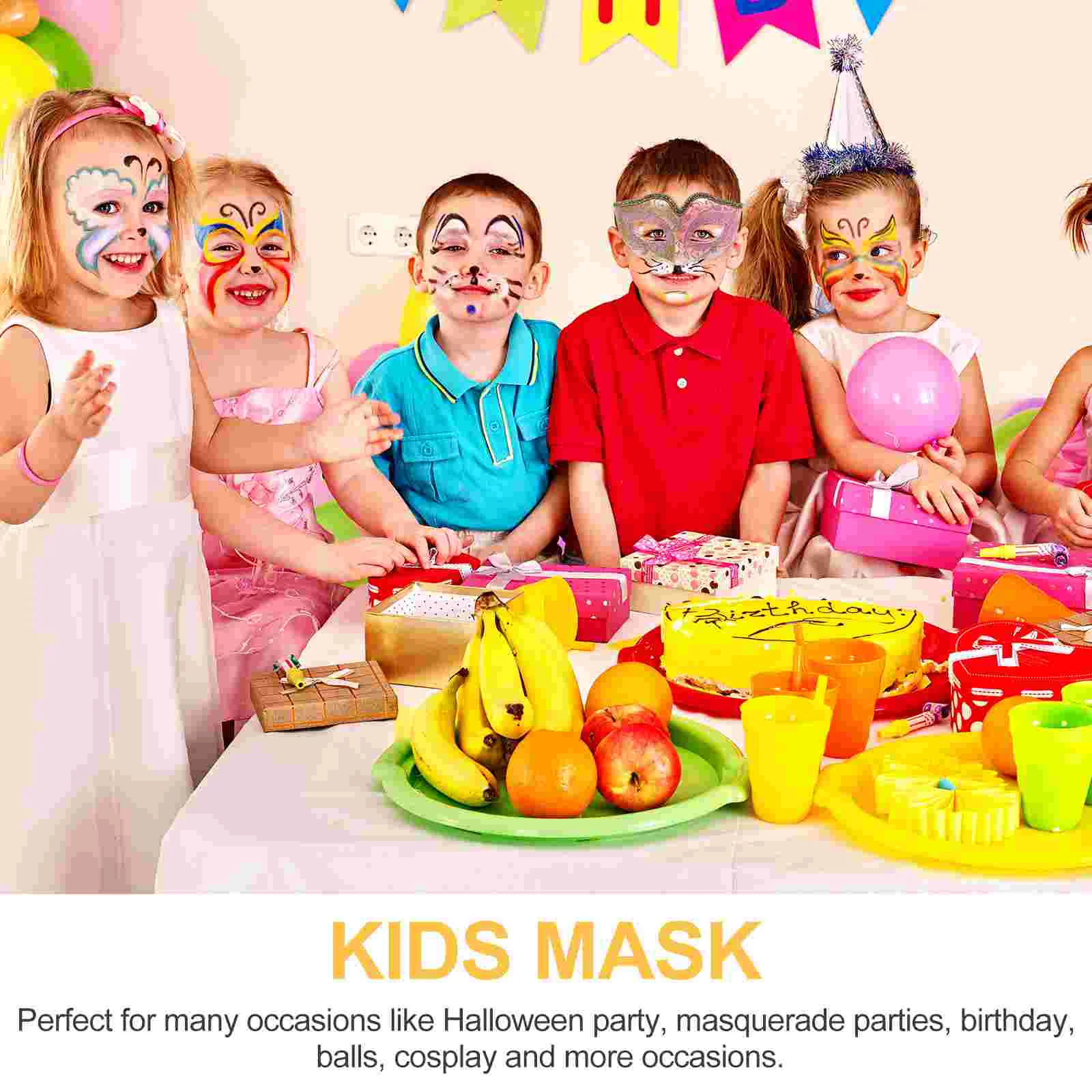 Children's Half Face Mask Skull Man Halloween Masks Mardi Gras Kids Scary Costumes Party Facial