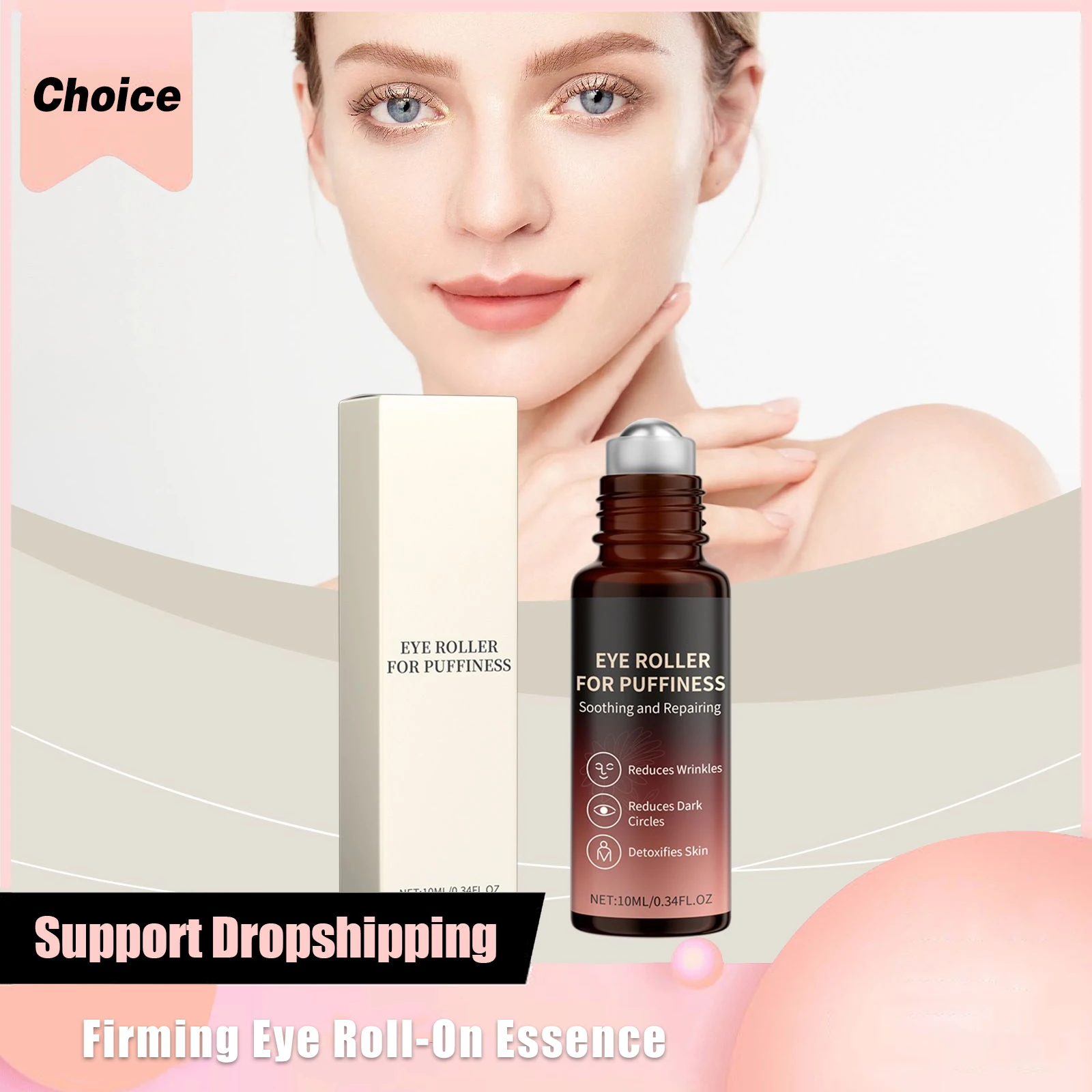 Firming Eye Roll-On Essence Eliminate Swelling Relieve Fatigue Improve Dark Circles Eye Bags Deep Moisturizing Massage Eye Cream