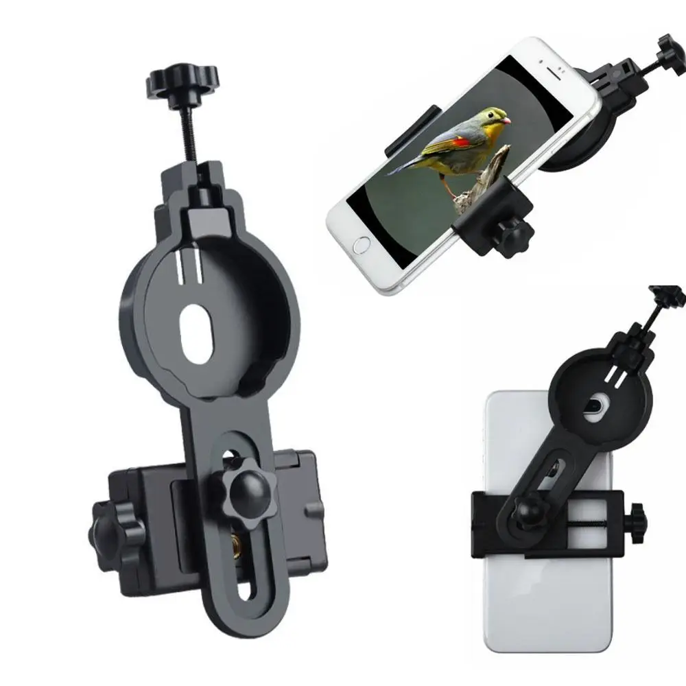

Universal Phone Lens Photography Adapter Mount Adjustable Rotary Clamp Telescope Phone Clip Bracket Black Compatible