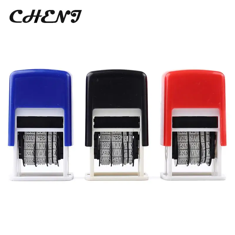 Mini Self-Inking Selos para DIY, Handle Conta Data Stamps, Stamping Mud Set, Material de Escritório, Emboss