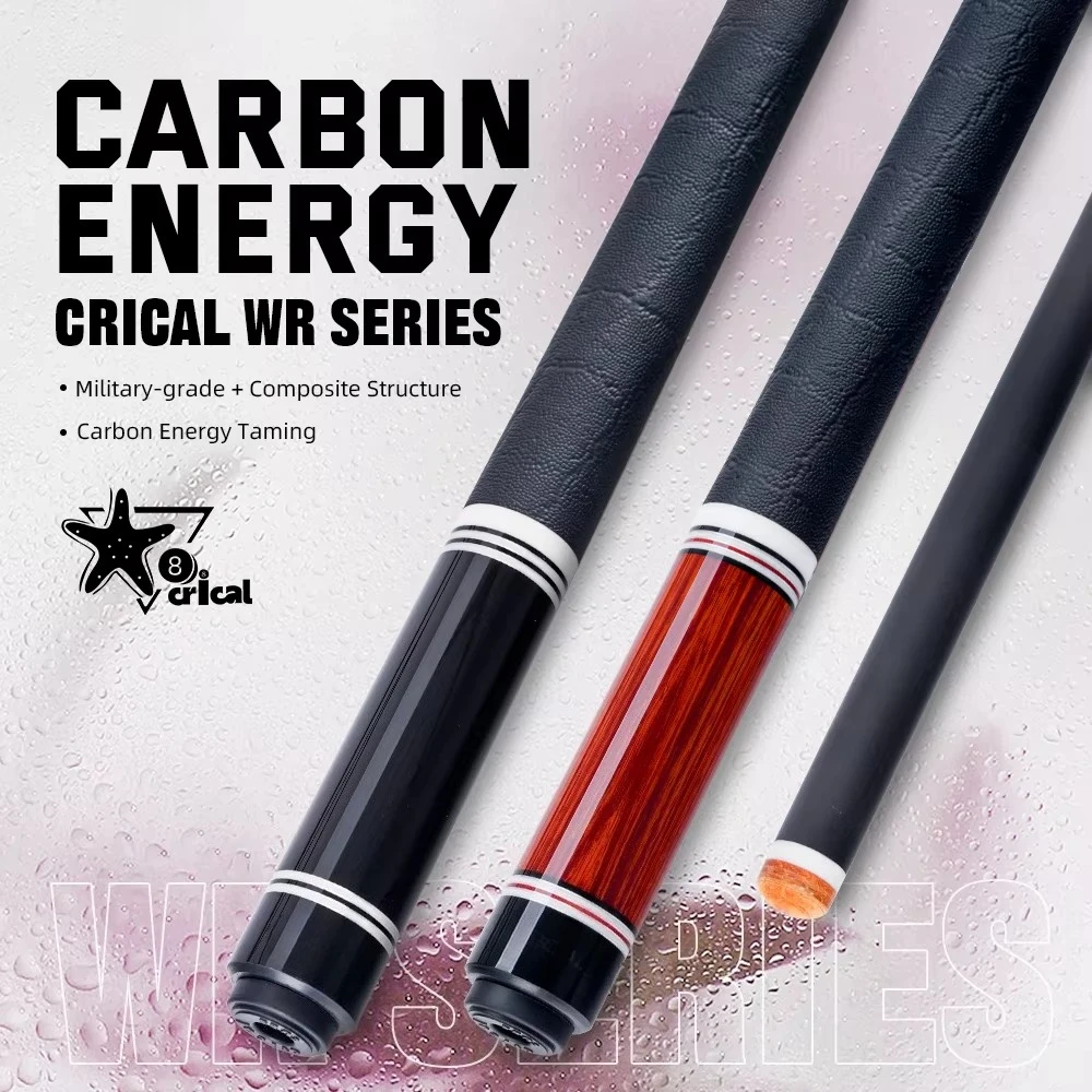 

WR Series Low Deflection Carbon Fiber Pool Cue Stick Ebony/Pterocarpus Soyauxii Material 12.5mm Tip 3/8*8 Radial Joint