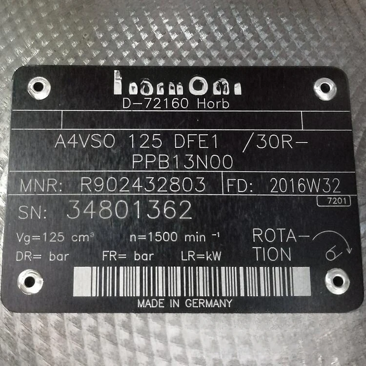 R902432803  A A4VSO125DFE1/30R-PPB13N00 Hydraulic Pump