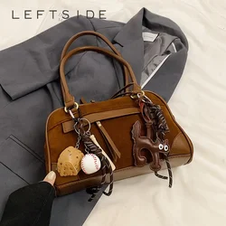 LEFTSIDE Small NUBUCK Underarm Tote Bags Lady Shoulder Bag for Women 2024 Winter New Fashion Trend Y2K Handbags and Purses