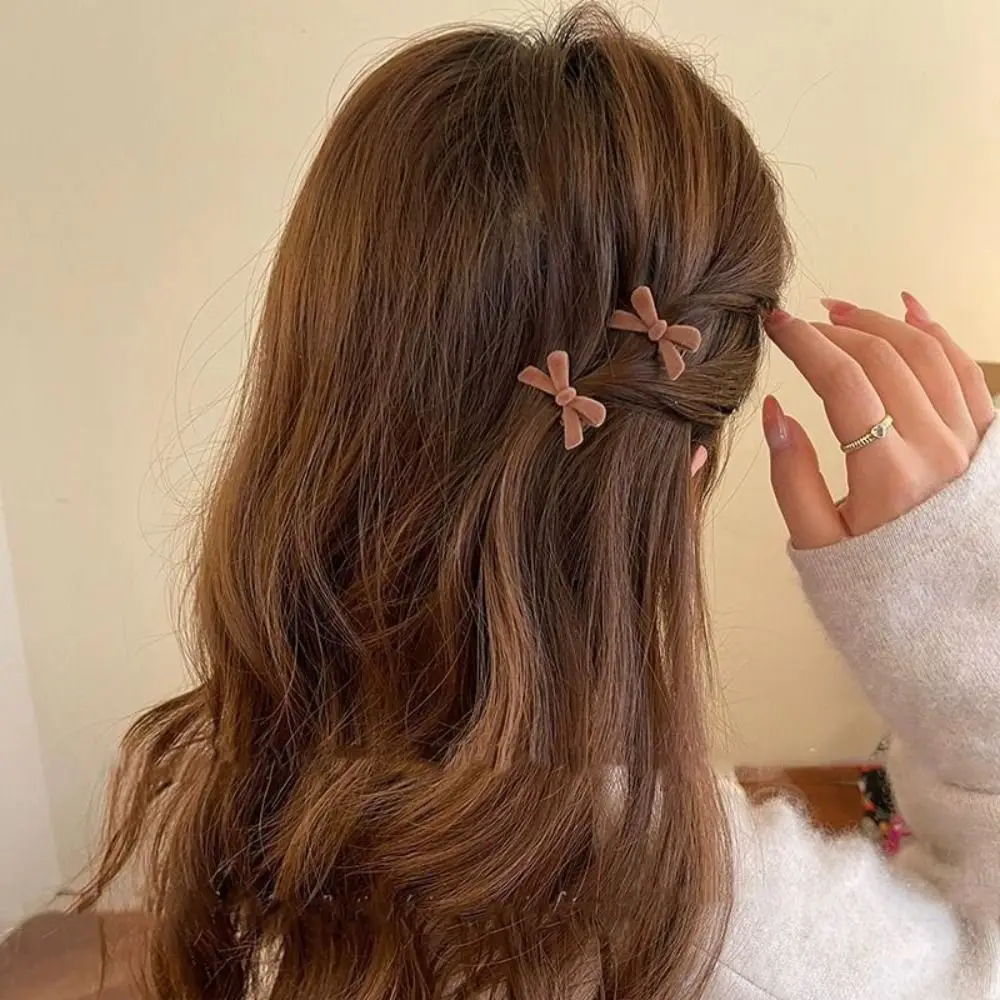 Модные женские головные уборы с бантом, бархатная шпилька с бантом, милые аксессуары для волос, инструменты для укладки волос, заколки для волос с бантом, мини шпильки для волос