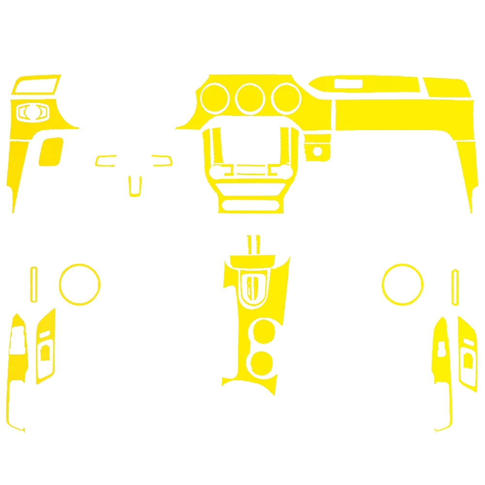 Full Set Yellow Car Interior Sticker For Ford Mustang