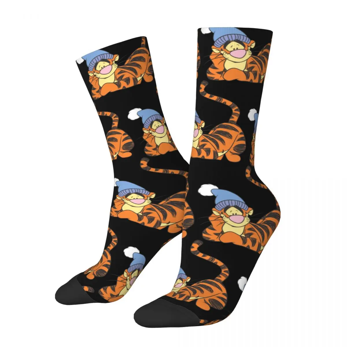 

Винни-Пух тигра со шляпой, носки, мужские и женские повседневные носки, высокое качество, весенне-летние, осенне-зимние носки, подарок