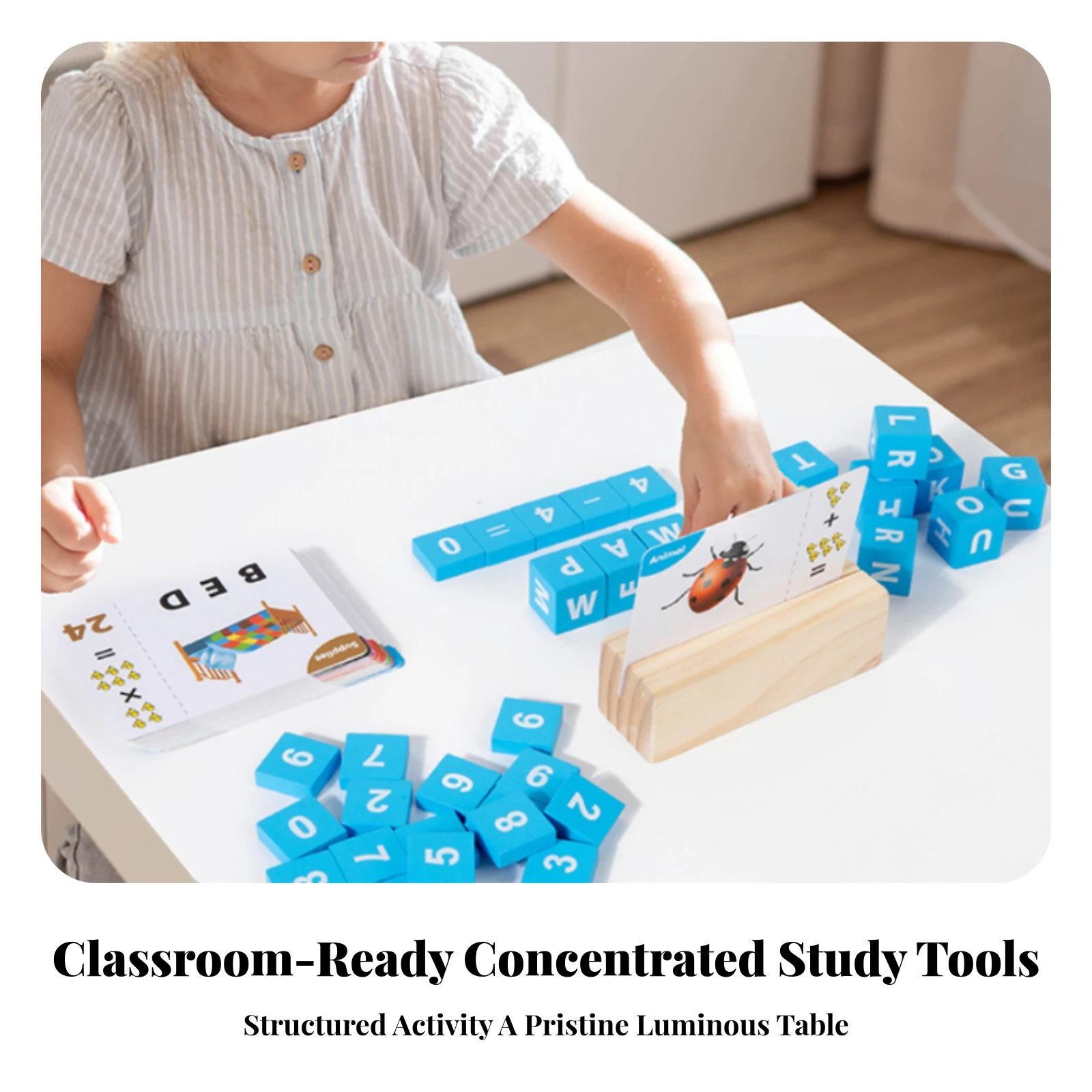 Wooden Matching Letters Toy Safe Wooden Matching Toy with Cards Alphabet Flash Cards Sturdy for Preschoolers, Preschool