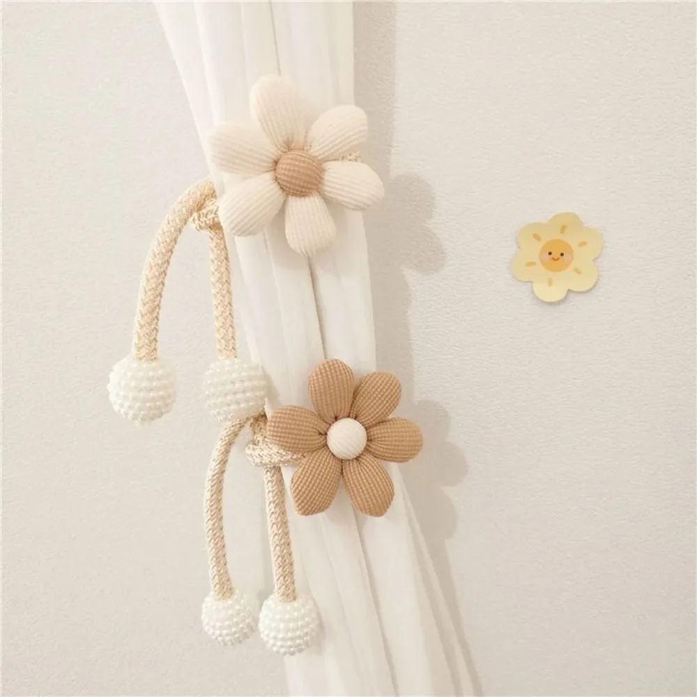 1PC Flower Shape Curtain Buckle Clip New Magnetic Buckle Pearl clasp Curtain Holders Window Curtain Buckles Home Decor