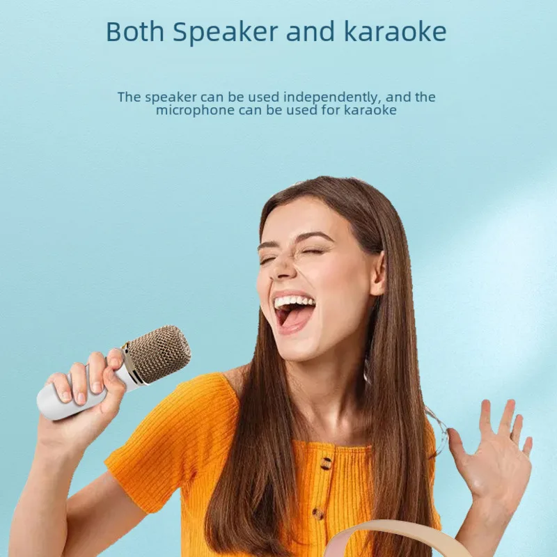 Portable Bluetooth Speaker With Multifunctional Karaoke And Microphone Integrated Bluetooth Audio Speaker DSP Noise Reduction