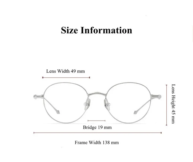 Chashma Pure Titanium Women Oval Glasses Light Frame Men Prescription Glasses Fashion Optical Eyewear Female Round Spectacles