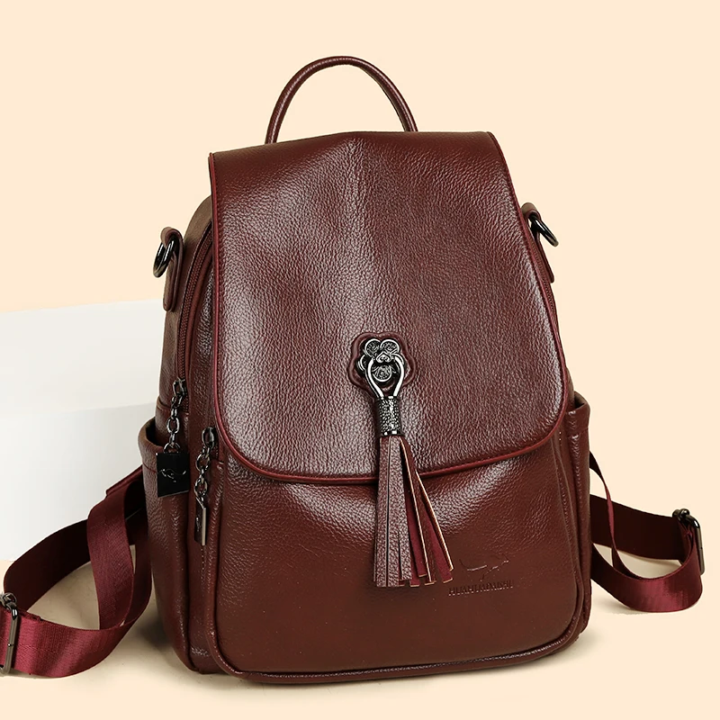 캐주얼 여성 가죽 백팩, 디자이너 숄더 백, 여성용 2022 백팩, 십대 소녀용 학교 가방, Sac Mochila Feminina