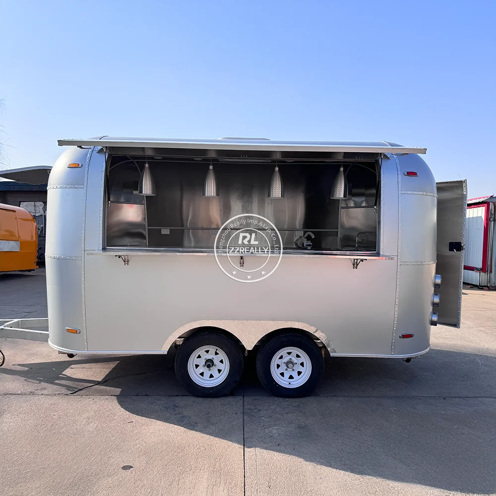 Gerobak Makanan Modern Custom, Trailer Pizza, Truk Makanan Cepat Saji, Katering Stainless Steel, Trailer Kopi untuk Dijual