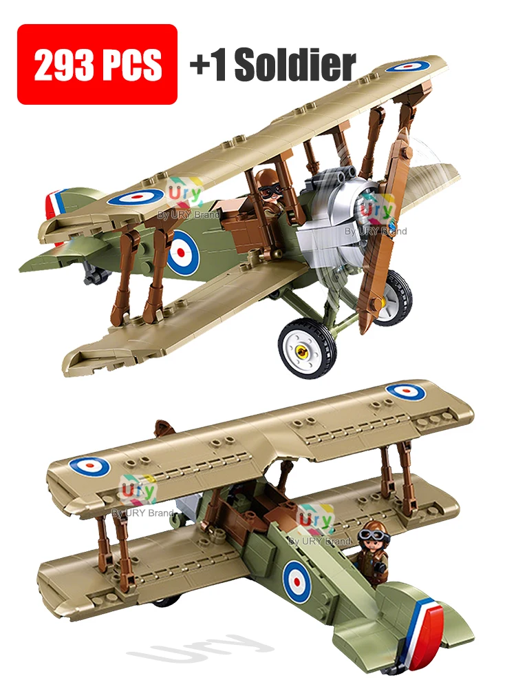 Wojskowy Samolot Sopwith, Wielopłatowy Myśliwiec, Skala 1/35, Zestawy Modeli Samolotów, Klocki Konstrukcyjne, Zabawka na Prezent — 2