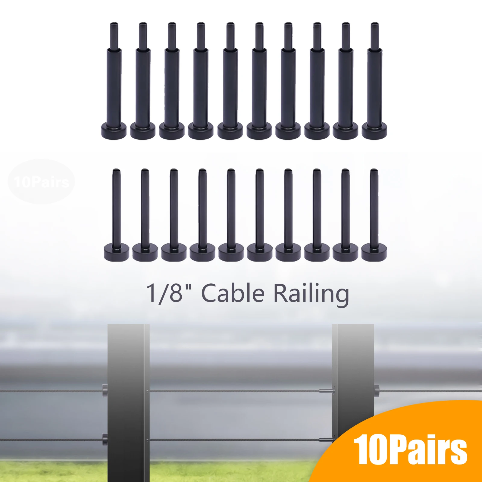 

10-Piece Turnbuckle Set with Tension and Fixed Terminals - High-Quality 316 Stainless Steel, Hex Key Included