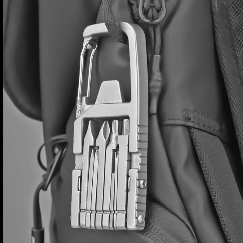 {MX} 13 In 1 Multifunction Combination Outdoor Tools Stainless Steel Folding Tools Screwdriver Opener Wrench Knife Keychain