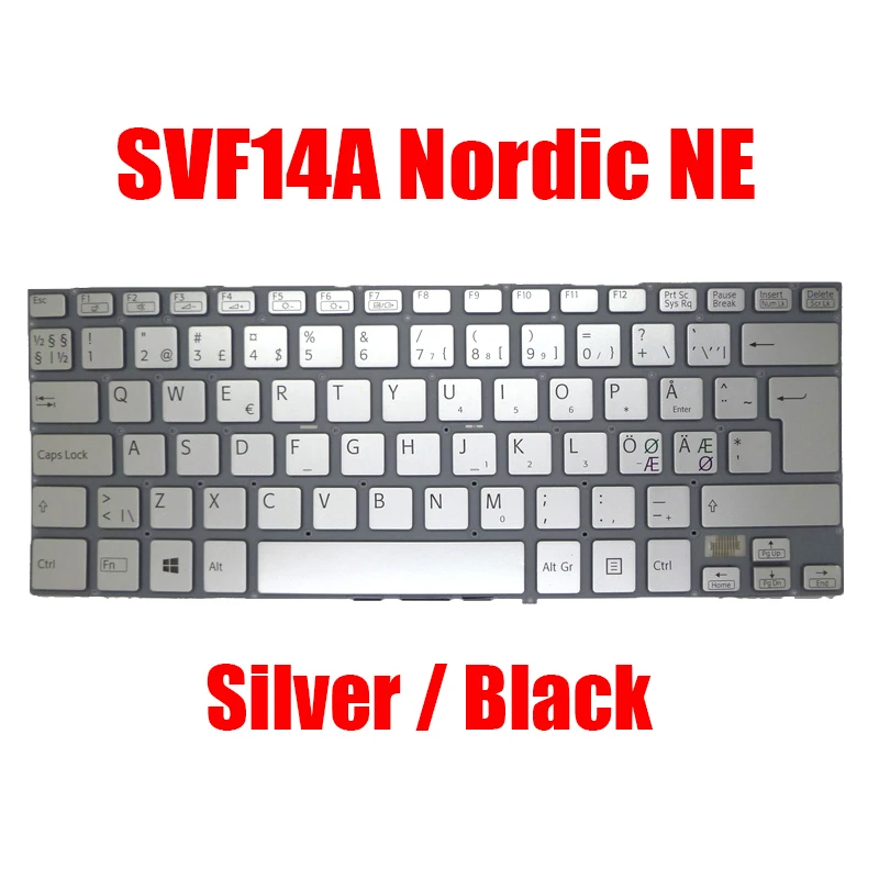 

Nordic NE Laptop Keyboard For SONY SVF14A 9Z.NABBQ.01N 149238381SE 9Z.NABBQ.11N 149238681SE V141106CK1NE Without Backlit New