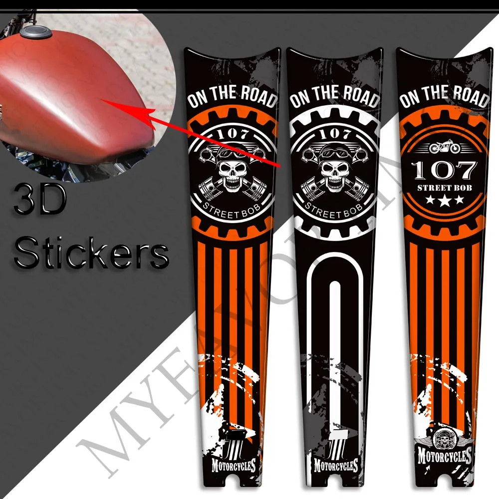 

Motorcycle For Harley Davidson Street Bob FXBB 107 M8 Protector Tank Pad Grips Gas Fuel Oil Kit Knee Stickers Decals