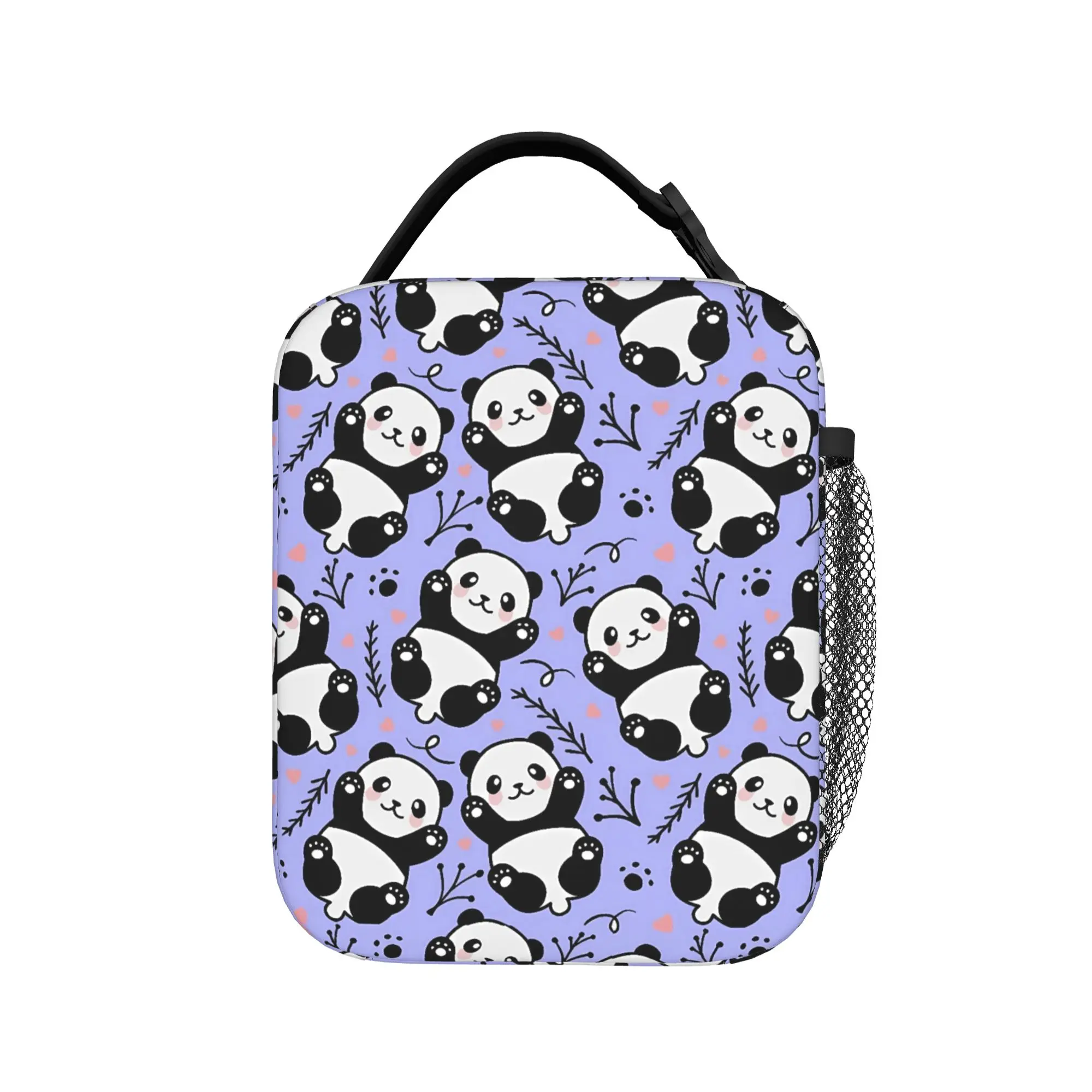 Panda And Bamboo Lunch Bag  Casual Lunch Box Office Portable Thermal Tote Handbags For Child Oxford Graphic Design Cooler Bag
