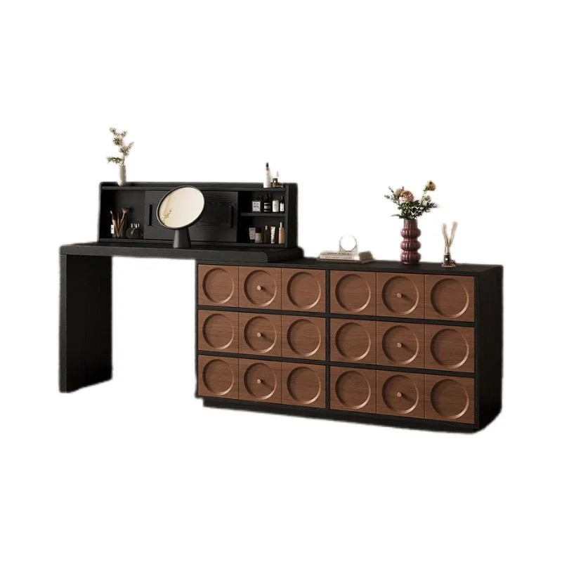 

Cream wind dresser chest integrated Nordic desk solid wood dressing table bedroom corner end of bed dressing table