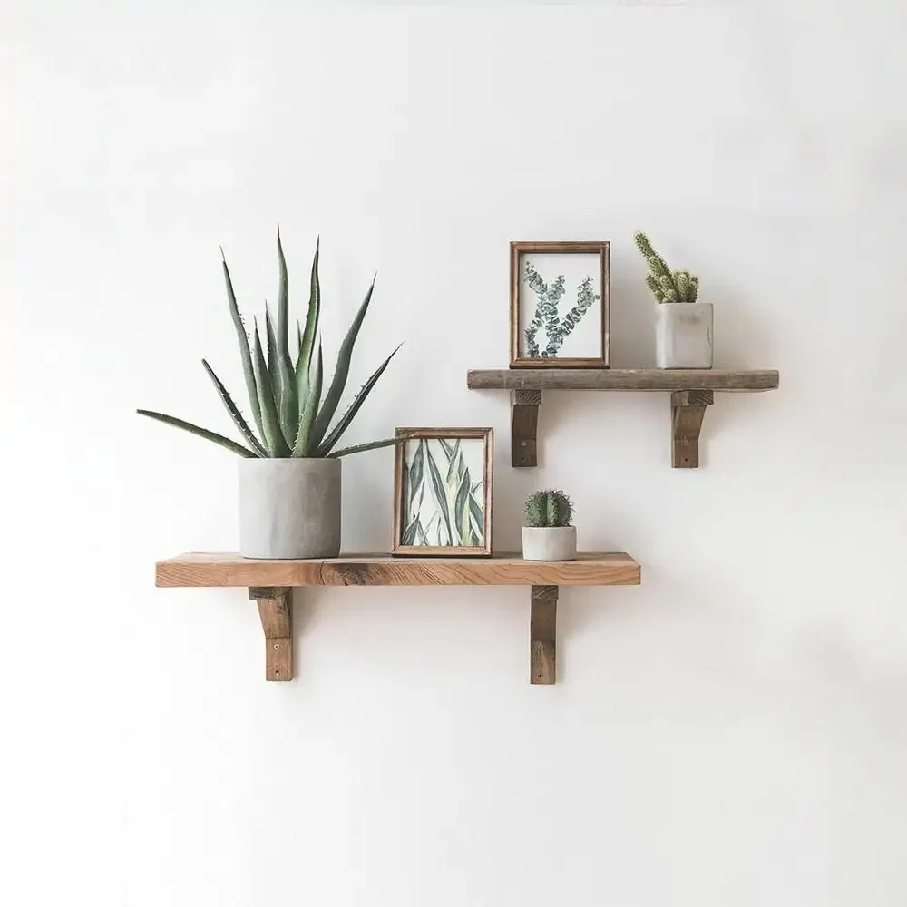 Настенная перегородка из массива дерева, старая деревянная витрина, простой настенный шар в скандинавском стиле, слой полки